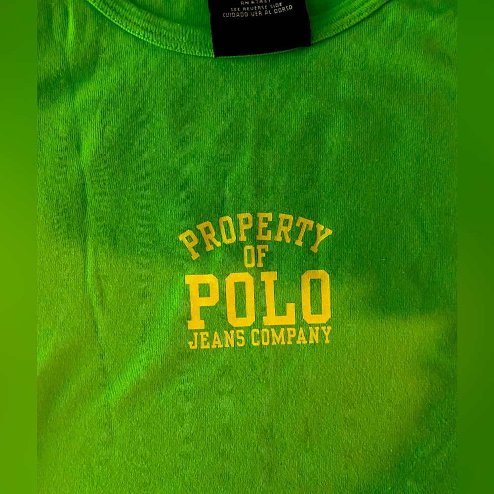 US polo green baby tee size xl womens y2k